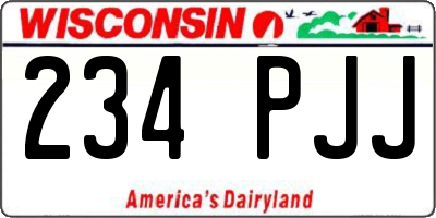 WI license plate 234PJJ