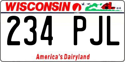 WI license plate 234PJL