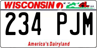 WI license plate 234PJM