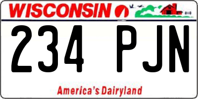 WI license plate 234PJN