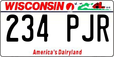 WI license plate 234PJR