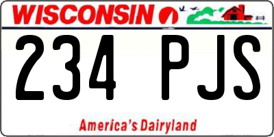 WI license plate 234PJS
