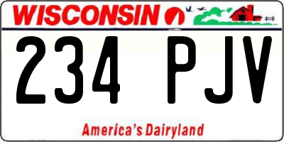 WI license plate 234PJV