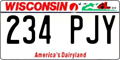 WI license plate 234PJY
