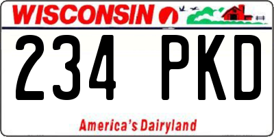 WI license plate 234PKD