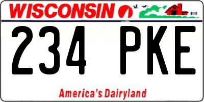 WI license plate 234PKE
