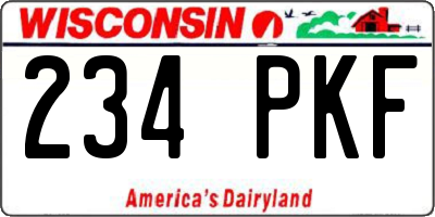 WI license plate 234PKF