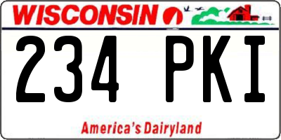 WI license plate 234PKI