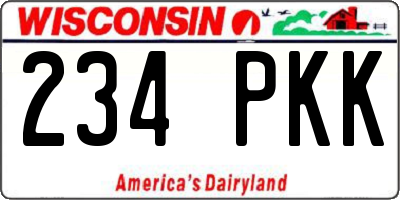 WI license plate 234PKK