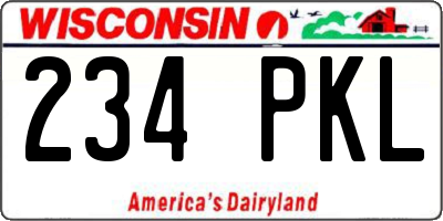 WI license plate 234PKL