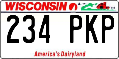 WI license plate 234PKP