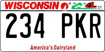 WI license plate 234PKR