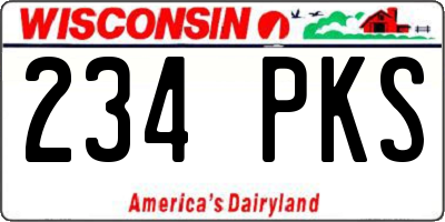 WI license plate 234PKS