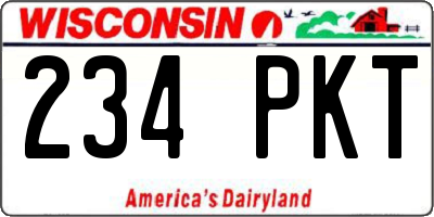 WI license plate 234PKT