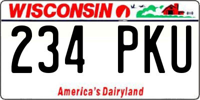 WI license plate 234PKU