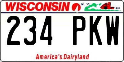 WI license plate 234PKW