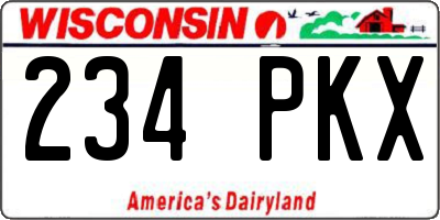 WI license plate 234PKX
