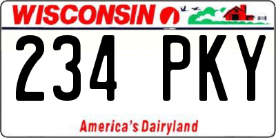 WI license plate 234PKY