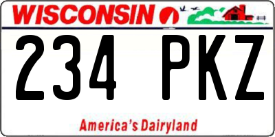 WI license plate 234PKZ