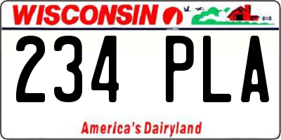 WI license plate 234PLA