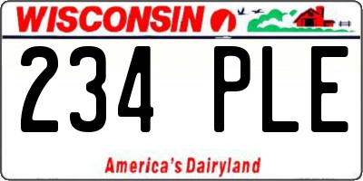 WI license plate 234PLE