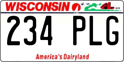 WI license plate 234PLG