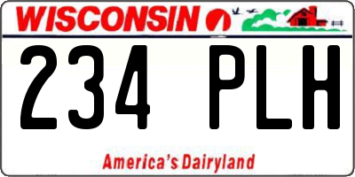WI license plate 234PLH