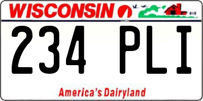 WI license plate 234PLI