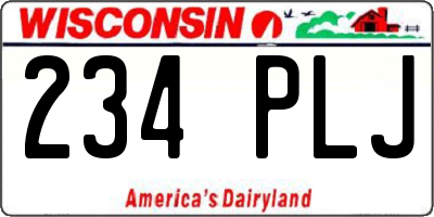 WI license plate 234PLJ