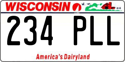 WI license plate 234PLL