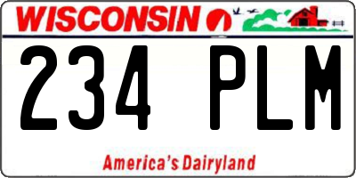 WI license plate 234PLM