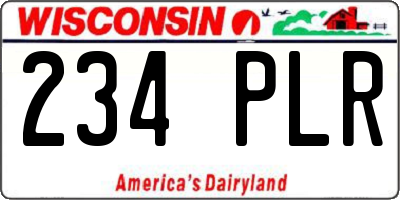 WI license plate 234PLR