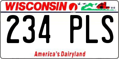 WI license plate 234PLS