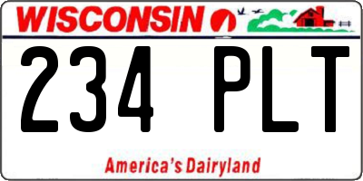 WI license plate 234PLT
