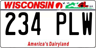 WI license plate 234PLW