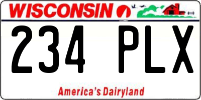 WI license plate 234PLX