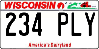 WI license plate 234PLY