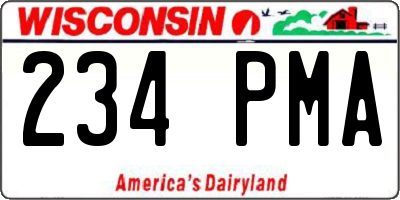 WI license plate 234PMA