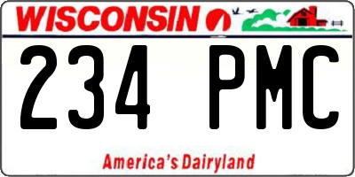 WI license plate 234PMC
