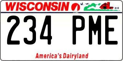 WI license plate 234PME