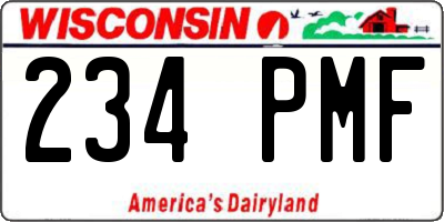 WI license plate 234PMF