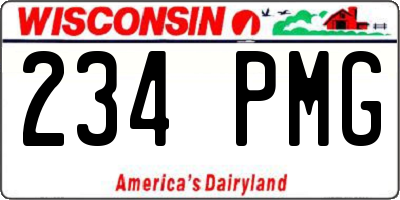 WI license plate 234PMG