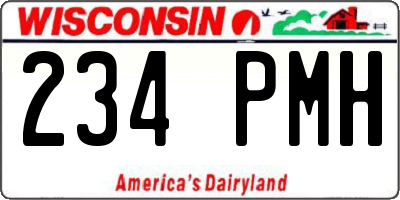 WI license plate 234PMH