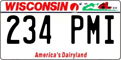 WI license plate 234PMI