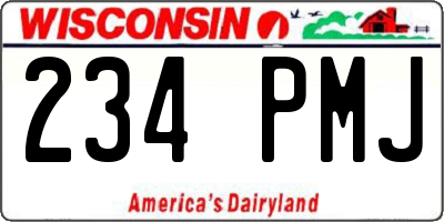 WI license plate 234PMJ