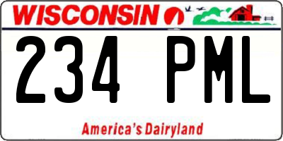 WI license plate 234PML