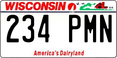 WI license plate 234PMN