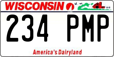 WI license plate 234PMP