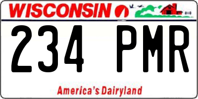 WI license plate 234PMR