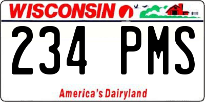WI license plate 234PMS